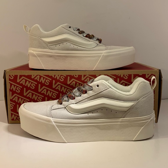 BRAND NEW] VANS KNU STACK WHITE MULTI-COLOR LACES WOMENS SHOES SIZE 9.5 SNEAKERS - Picture 3 of 9